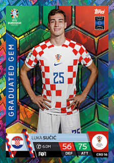 Luka Sucic Croatia Topps Match Attax EURO 2024 Graduated Gem #CRO16